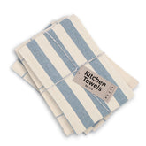 MEEMA front packaging showing four towels and rustic stripes, highlights value