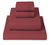 Mellanni front packaging showing brick red sheets and set contents for clear identification