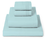 Mellanni front packaging view showing Aqua sheet set and clear contents benefit