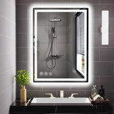 Memobarco front view lit mirror showing even LED illumination benefit