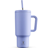 Meoky lilac tumbler front view showing full design and large capacity benefit