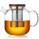 MESNEY front view teapot showing clear borosilicate glass and capacity benefit