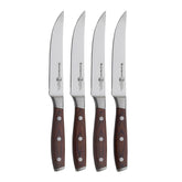 Messermeister front view showing four knives and packaging, professional presentation benefit