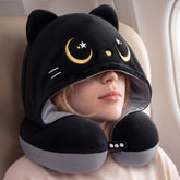 Mewaii front view showing gray hooded pillow and compact shape for travel convenience
