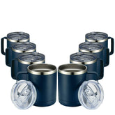 MEWAY front view of navy 8-pack tumblers showing neat packaging and bulk value
