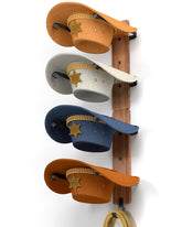 Midukit front view rack with hats showing organized display and quick access