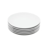 Miicol front view of six white plates showing clean modern design and reliable serving