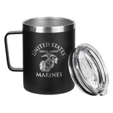 Military Gift Shop USMC front view showing durable engraved emblem and matte black finish, good for pride display