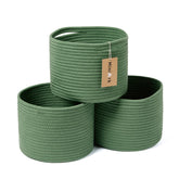 MiniArk front view of green 3-pack baskets showing stylish storage benefit