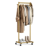 MISSLO front view of gold garment rack showing clean organization benefit