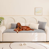 Mitid front view of sofa cover showing full couch protection and style