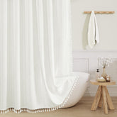 MitoVilla front view of ivory curtain showcasing full 72x72 coverage and styling benefit