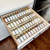 MIUKAA clear acrylic organizer front view shows neat spice display benefit visibility