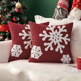 MIULEE burgundy front view showing snowflake embroidery and warm holiday accent