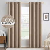 MIULEE front view of copper brown blackout curtain offering total darkness