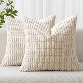MIULEE cream euro sham front view showing neutral decor versatility