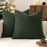MIULEE dark green boucle cover front view showing textured decor benefit