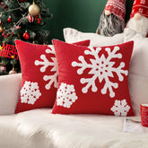 MIULEE red snowflake covers front view adds festive seating warmth
