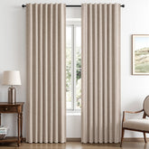 MIULEE front panels in beige showing clean drape and room-enhancing privacy