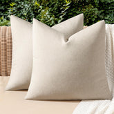 MIULEE front view beige pillow cover showing clean neutral look and easy pairing