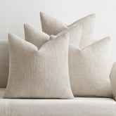 MIULEE front view pack of four cream covers showing soft texture and neutral warmth