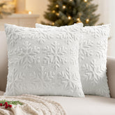 MIULEE front view of snowflake pillow covers adding seasonal charm