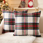 MIULEE front view of plaid covers showing festive tartan and cozy look