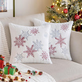 MIULEE red holiday pillow cover front view shows festive pattern and cosy look