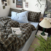mixinni front view of buffalo plaid duvet cover showing pattern and cozy appeal