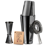 Mixology & Craft front view of gun-metal Boston shaker set showcasing professional look and balance