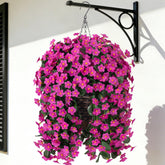 MJFloria front view of hanging basket showing full faux orchid display and instant color