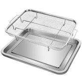 MKGDDS front view of basket and tray showing full-size oven fit and versatility