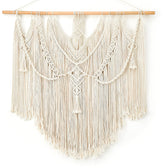 Mkono front view showing full macrame hanging and balanced design benefit
