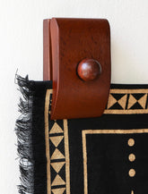MOCTUS front view wooden quilt hangers showing clean finish and secure hold