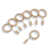 MODE front view of 14-count oak beveled curtain rings showcasing farmhouse style