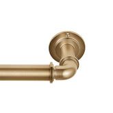 MODE warm gold front view showing industrial elbow brackets and finish benefits