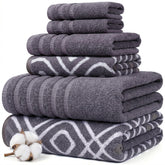 Modern Threads front view of full 6-piece towel set showing coordinated look and convenience
