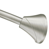 Moen curved rod front view showing clean profile and easy install benefit