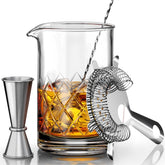 Mofado crystal mixing glass front view shows clarity and elegant look