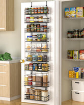 Moforoco front view of the black 9-tier over-the-door organizer showing neat storage