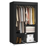 MOGELAFOO front view of assembled wardrobe showing compact storage benefit
