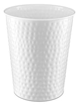 Monarch Abode front view of white wastebasket showing compact design and style