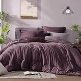 Monbix comforter front view showing Italian Plum color and cozy look