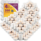 MontoPack front packaging showing bulk 300 tealights, convenient storage benefit