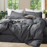 MooMee duvet cover front view showing neat dark grey finish and modern appeal