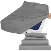 Moonsea full sheet set front view showing neat fit and color benefit comfort