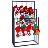 MorningRo full front view of 3-tier stocking stand showing sleek black finish and organized display benefit