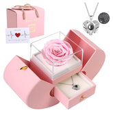 moshen front packaging showing rose and necklace, perfect ready-to-gift presentation