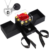 moshen front-view of rose gift box glowing for romantic display