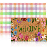 Moucuny front porch view showing the fall mat set and welcoming effect
